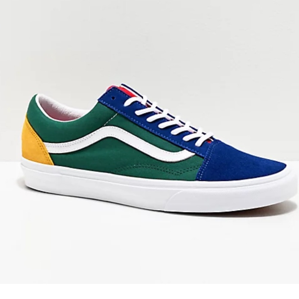 Nib Vans Old Skool Yacht Club Blue, Green, Yellow & Red Skate Shoes